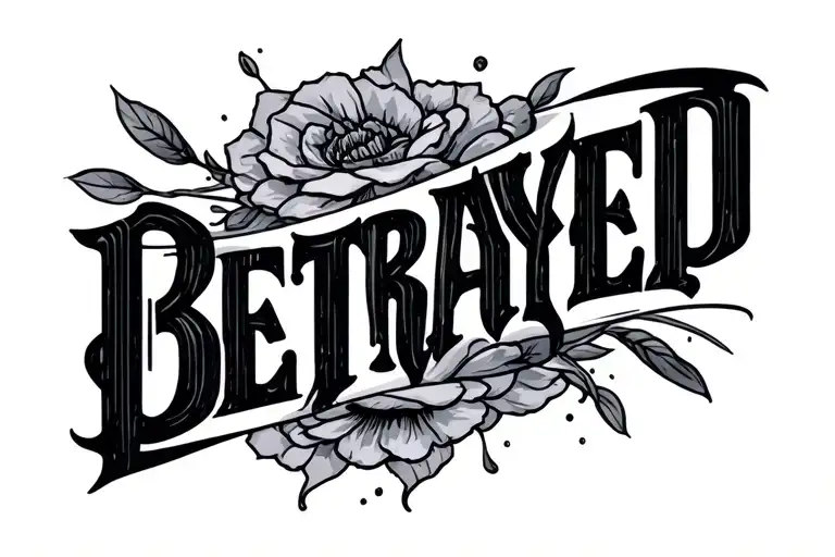 Coverup That Says Betrayed Block Calligraphy Spelling