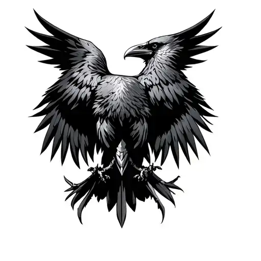 Crow Looking Like Imperial Eagle Emblem From Wh40k For Chest
