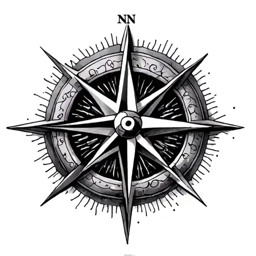 Compass Rose With Triskel