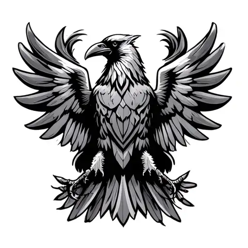 Crow Looking Like Imperial Eagle Emblem From Wh40k For Chest