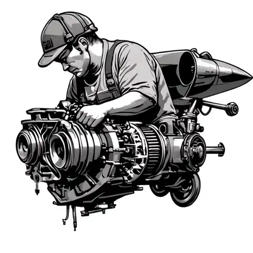 Lift Formula Aviation Mechanic Working On An Engine