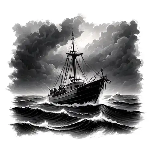 Boat In Storm