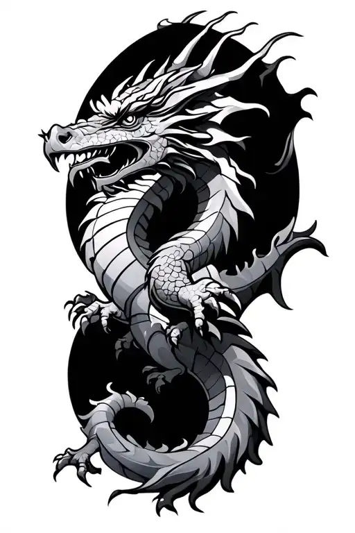 Standing Welsh Dragon Sleeve Tattoo Depicting