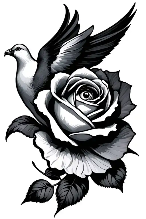Dove Rose Eye Symbol Integrated
