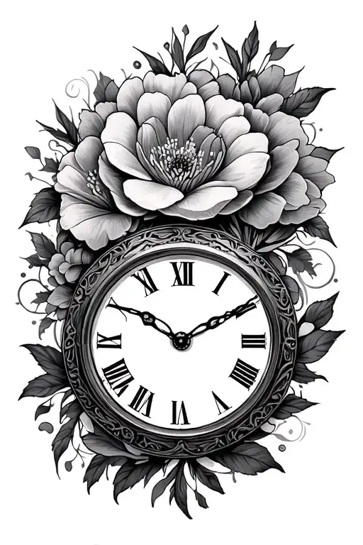 Time Piece With Floral Outer Design