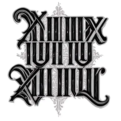 Roman Numerals With Fine Line Family Name Written