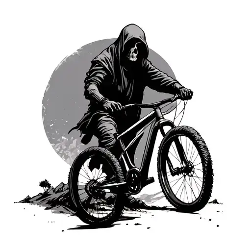 Grim Reaper Mountain Bike Silhouette