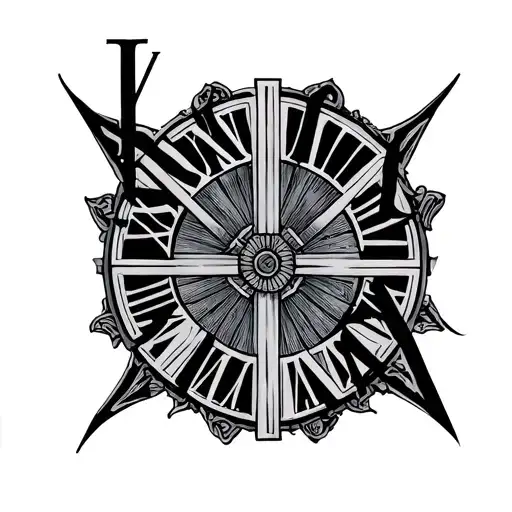 Fine Line Roman Numerals With Fine Line Family Name Written