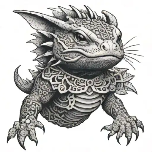 Axolotl With Mayan Jaguar Warrior Armor