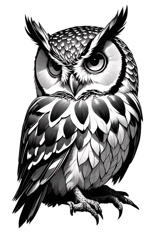 Protea Flower Owl Sitting