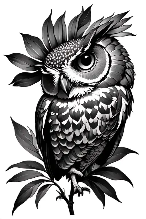 Protea Flower Around Owl