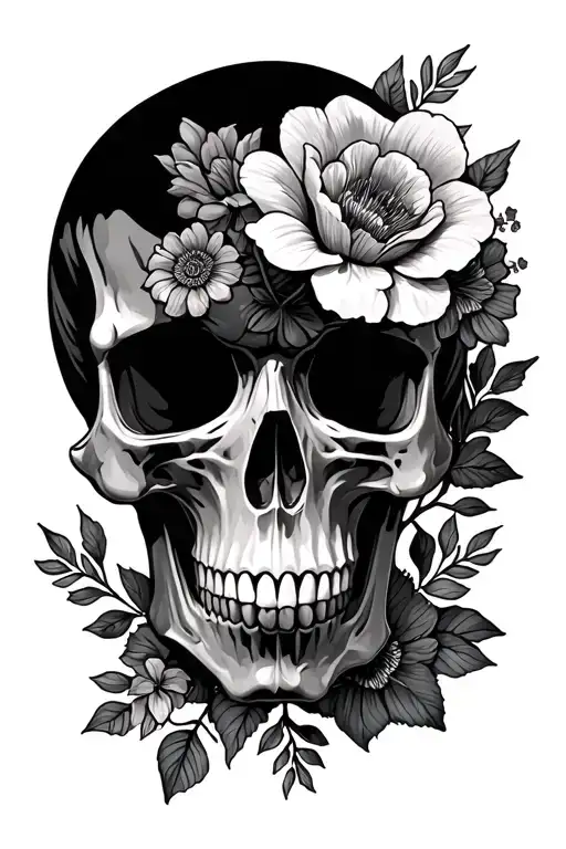 Skull And Flowers Wrapping