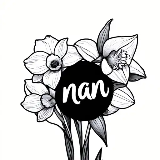 Daffodils And The Word 'Nan' But Fine Line Minimalist