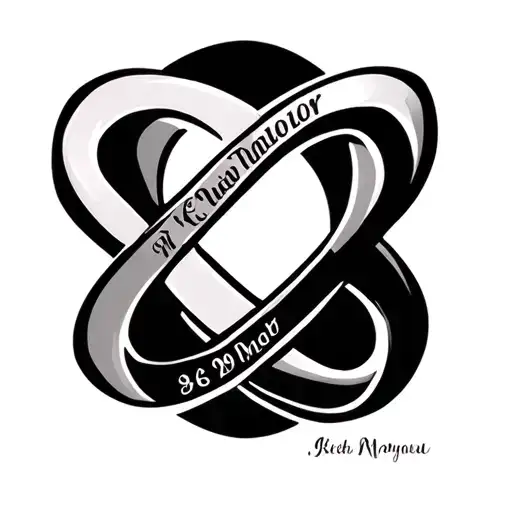 Infinity Symbol With Name And Birthdate Incorporated Into The Design