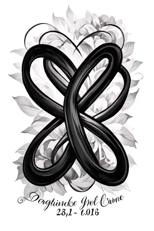 Infinity Symbol With Name And Birthdate Incorporated Into The Design