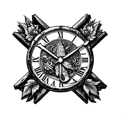 Time And Nature And Sagittarius And Firefighter Maltese Cross