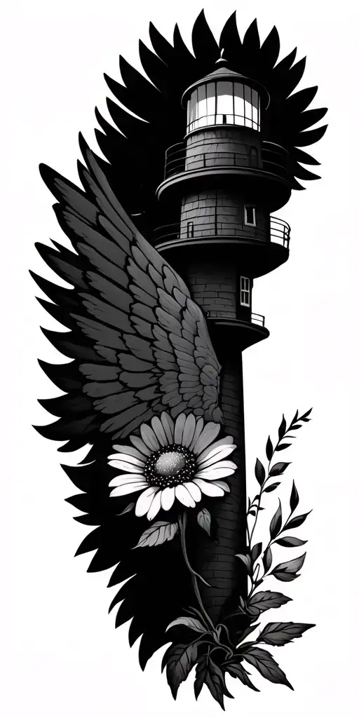 Flower Growing Light House Angle Wing Attached