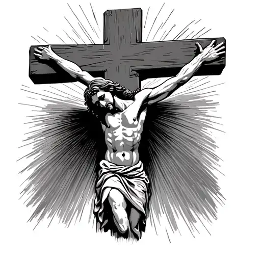 A Jesus On The Cross Hand Reaching