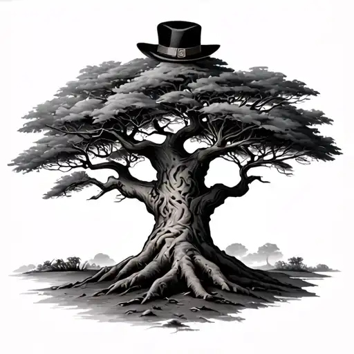 Baobab Tree With A Godfather Hat On Top