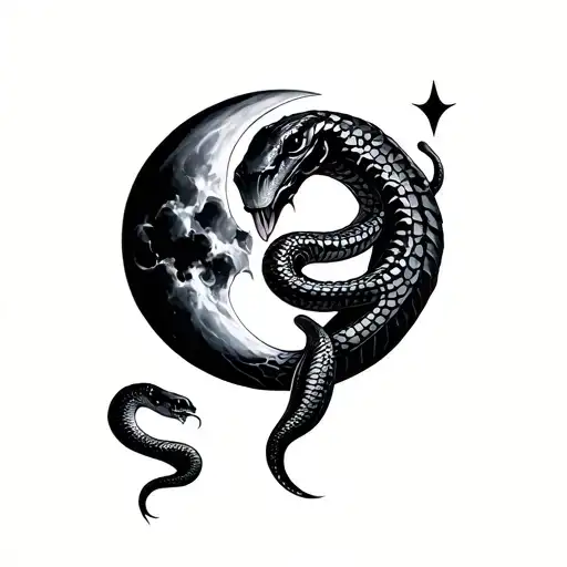 Snake And Moon