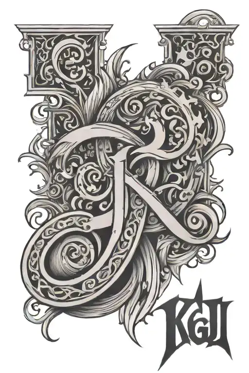 The Name Kj With A Crazybackground
