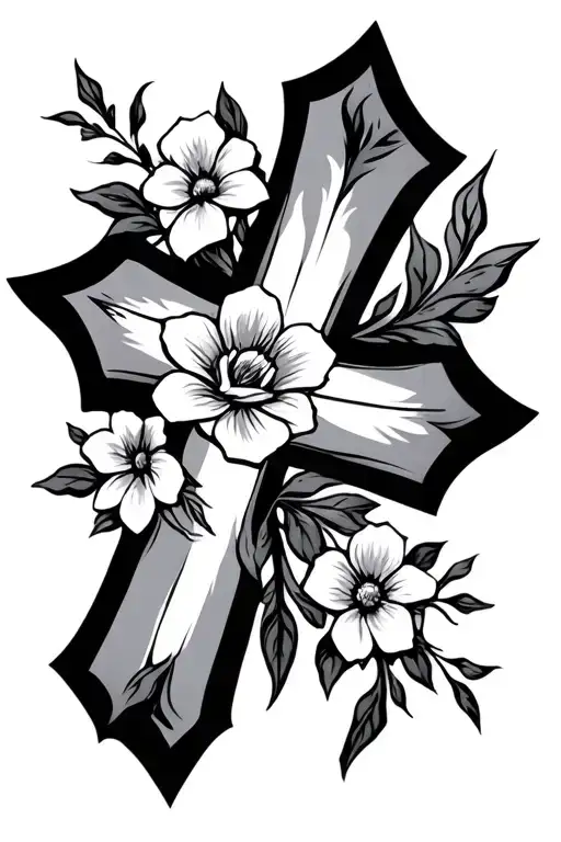 Cross With Flowers