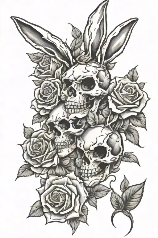 Playboy Bunny Skulls And Roses
