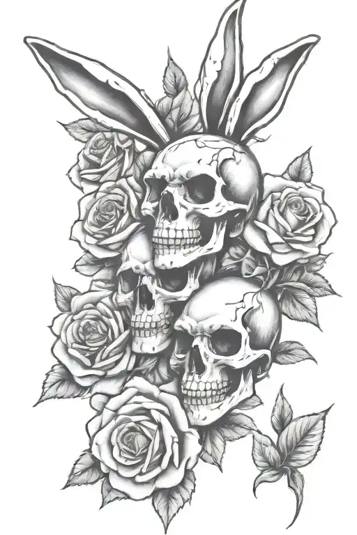 Playboy Bunny Skulls And Roses