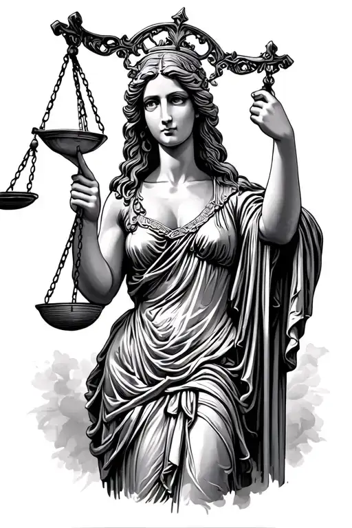 Lady Justice Holding Scales