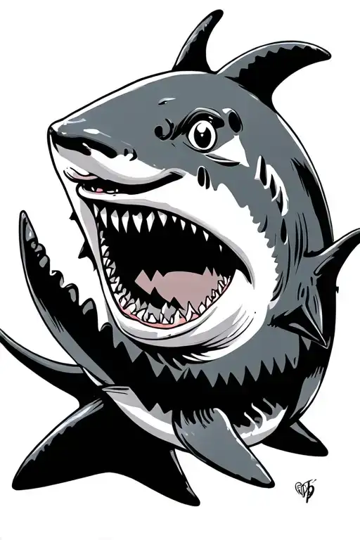 Baby Shark And Daddy Shark Surrounded