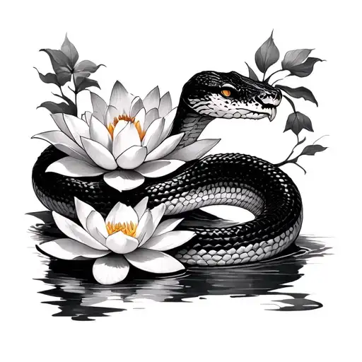 Snake And Lotus