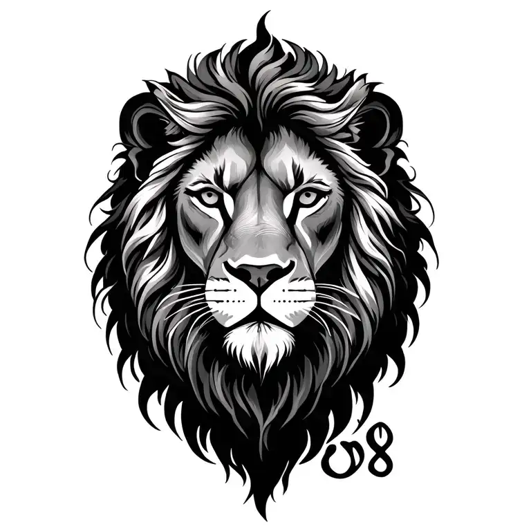 Leo Star Sign Gothic Tattoo With 19 And 08