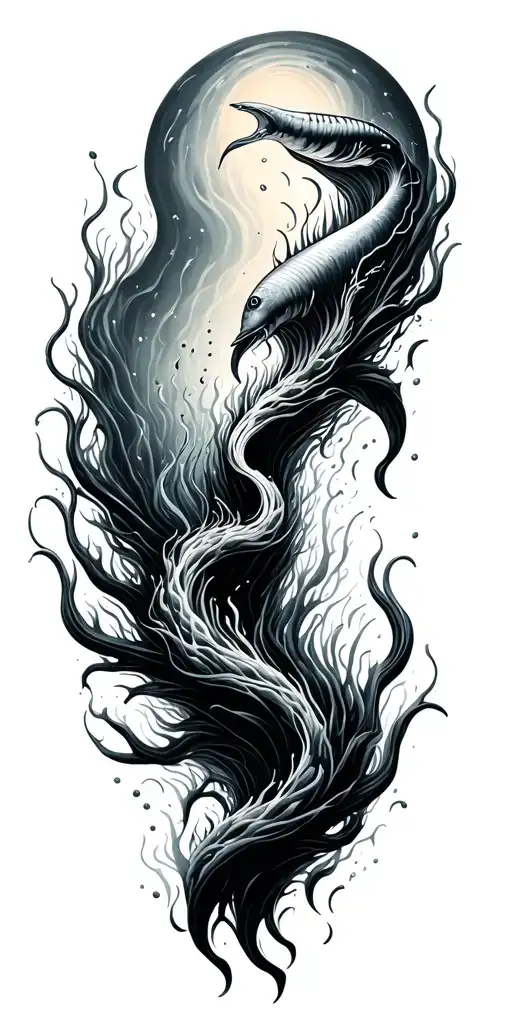 Underwater Scene From Depths To Surface