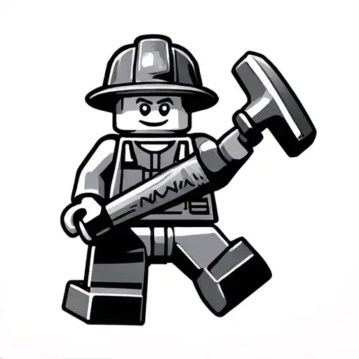 Lego Carpenter Holding Hammer
