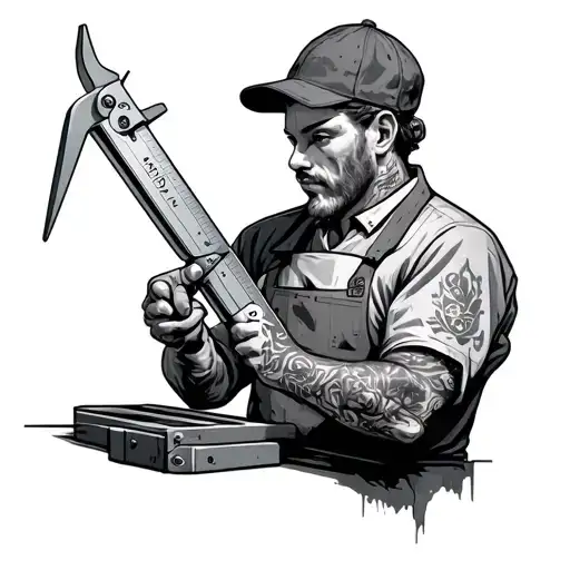 Machinist With Vernier Caliper