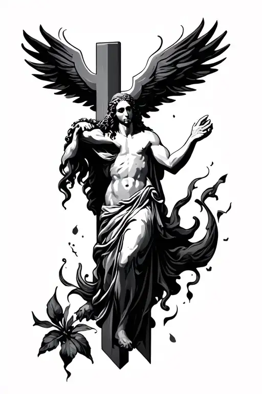 Cross And God Reaching