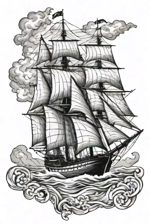 Clipper Ship Sailing