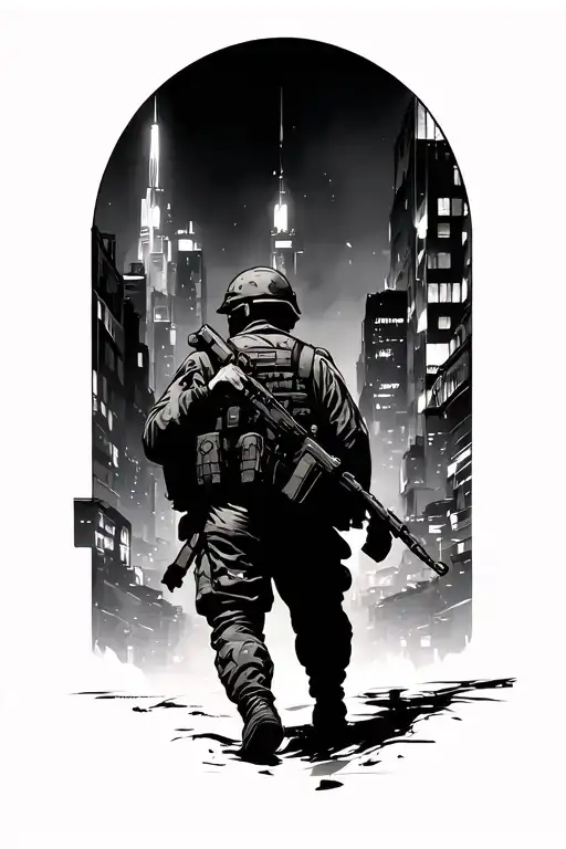 Soldier Returning Home To The City