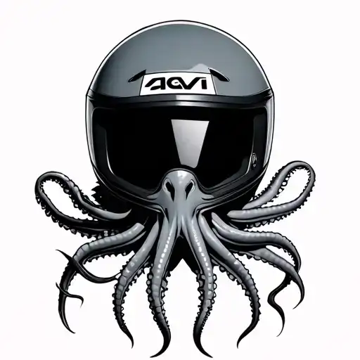 Squid Wearing Agv Motorcycle Helmet