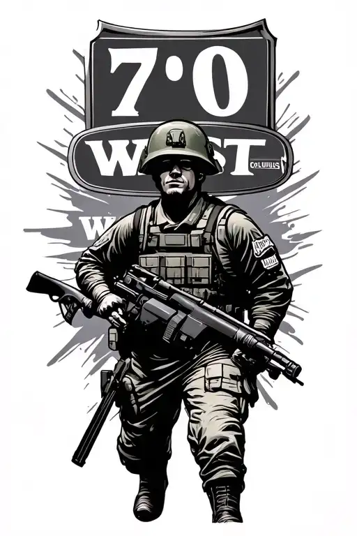 Soldier Returning Home To The Columbus Ohio Add The 70 West Sign To The Background