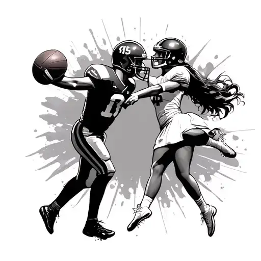 Football Boy And Dancing Girl