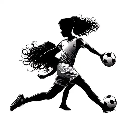 Girl Dancer With Long Hair With Boy In Soccer Kit