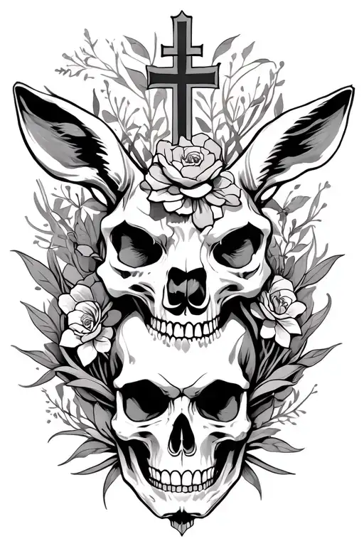 Skull And Roos Met Kruis
