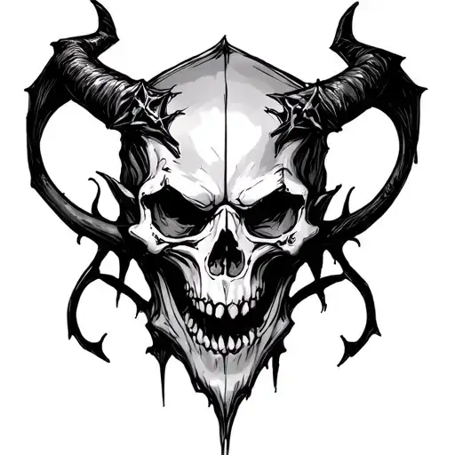Sketched Demon Skull