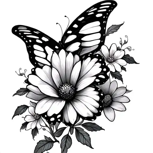 Butterfly And Flowers