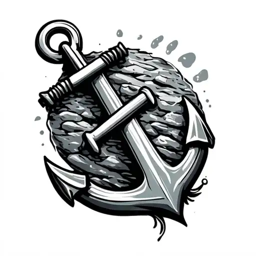 Rock Climbing Anchor Coordinated With A Boat Anchor