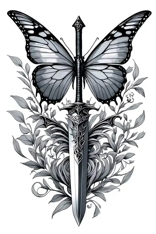 Dagger And Butterfly Masculine