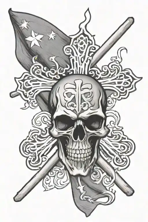 Chinese Skull And Cross Bones Irish Flag
