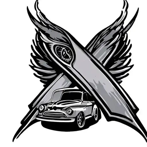 A Cancer Sign With Rides And Rods Cars Inside The Cancer Ribbon