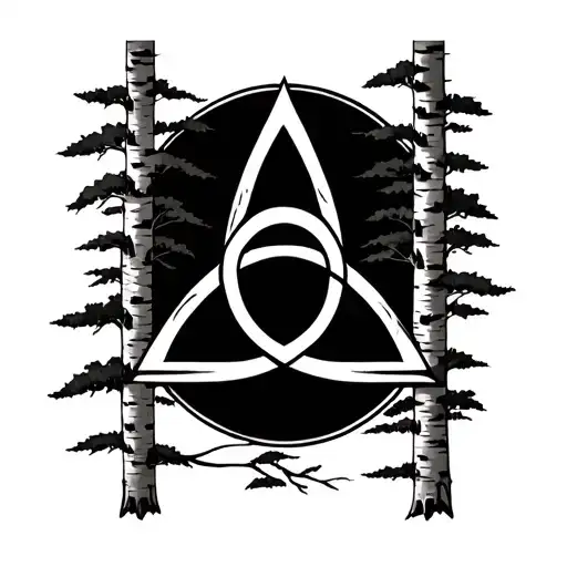 Triquetra With Birch Trees